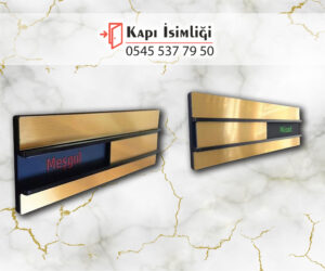 Satine Gold Özel Seri Meşgul Müsait Kapı İsimliği
